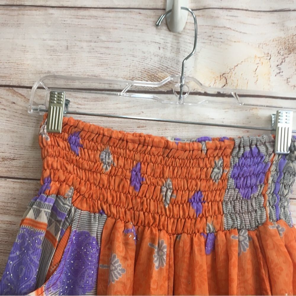 EARTHBOUND TRADING HAREM PANTS IN ORANGE AND PURPLE - Picture 7 of 9